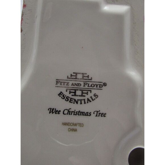 Fitz and Floyd Wee Christmas Tree ceramic with red candle candle holder smiley - Picture 6 of 10